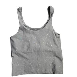Beyond Yoga Keep it Simple Alloy Speckled Cropped Tank Size: XS
